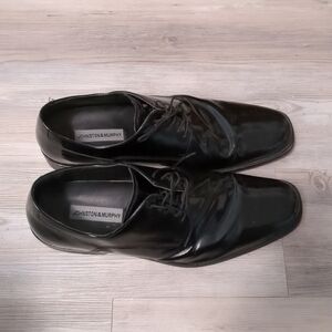 JOHNSIN & MURPHY 13M Black Patent Leather Formal Dress Shoes Wedding Party
